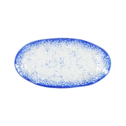 Outlet Cobalt Blue Rim Glass Serving Tray, 26x14cm Tableware Brands