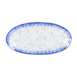Discount Cobalt Blue Rim Glass Serving Tray, 34x17cm Tableware Brands