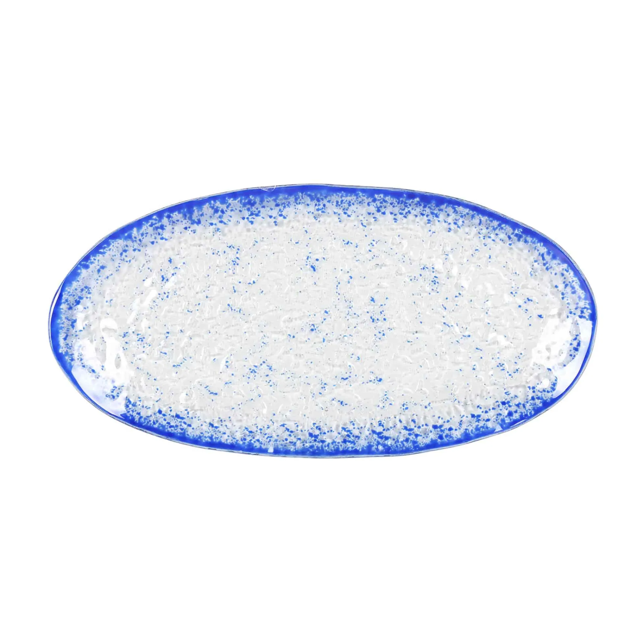 Discount Cobalt Blue Rim Glass Serving Tray, 34x17cm Tableware Brands