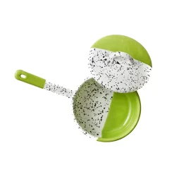 Hot Colourpop Enamel Saute Pan with Lid, Lime Green, 16cm dia Pots & Pans