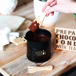 Outlet Chocolate Fondue with Tealight, Black Pots & Pans