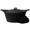 Outlet Lightweight Non-Stick Dutch Oven with Pot Holders, Black, BPA-Free Pots & Pans