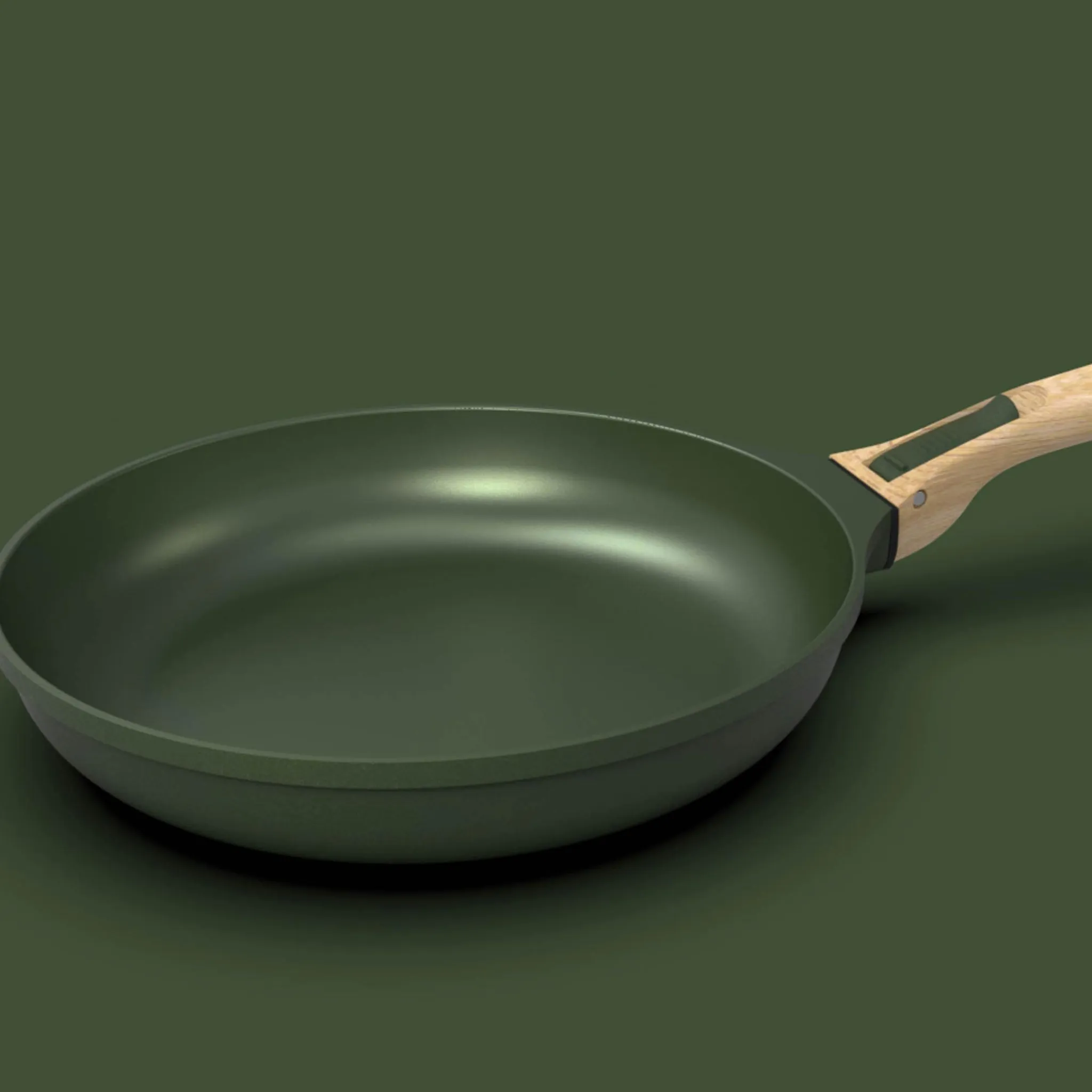 New Lightweight Non-Stick 3 Piece Cookware Set with Detachable Handles, Green, BPA-Free Pots & Pans