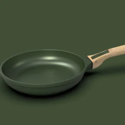 New Lightweight Non-Stick 3 Piece Cookware Set with Detachable Handles, Green, BPA-Free Pots & Pans