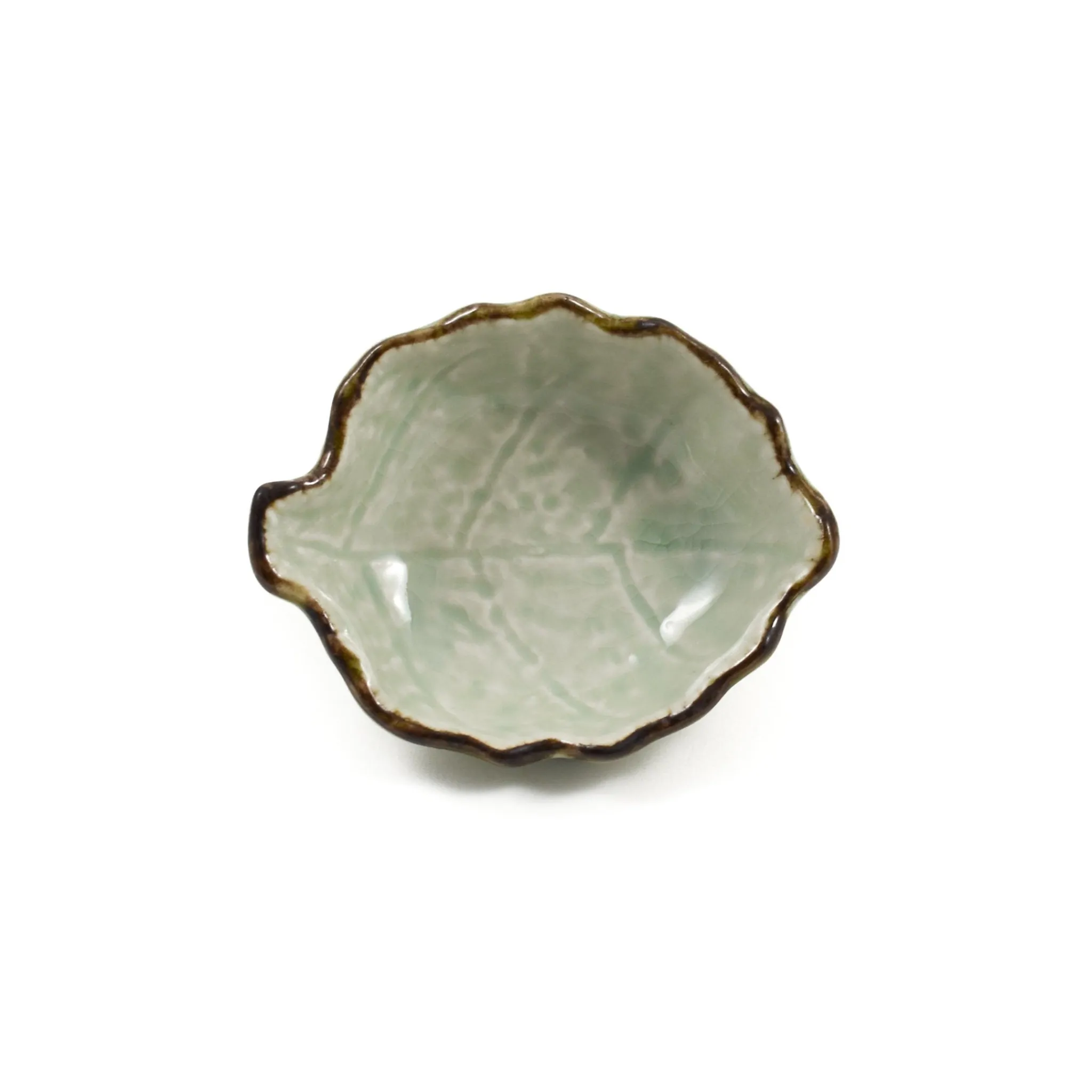 New Cream & Pale Green Leaf Dish, 9.8cm Tableware Brands|Japanese Ingredients
