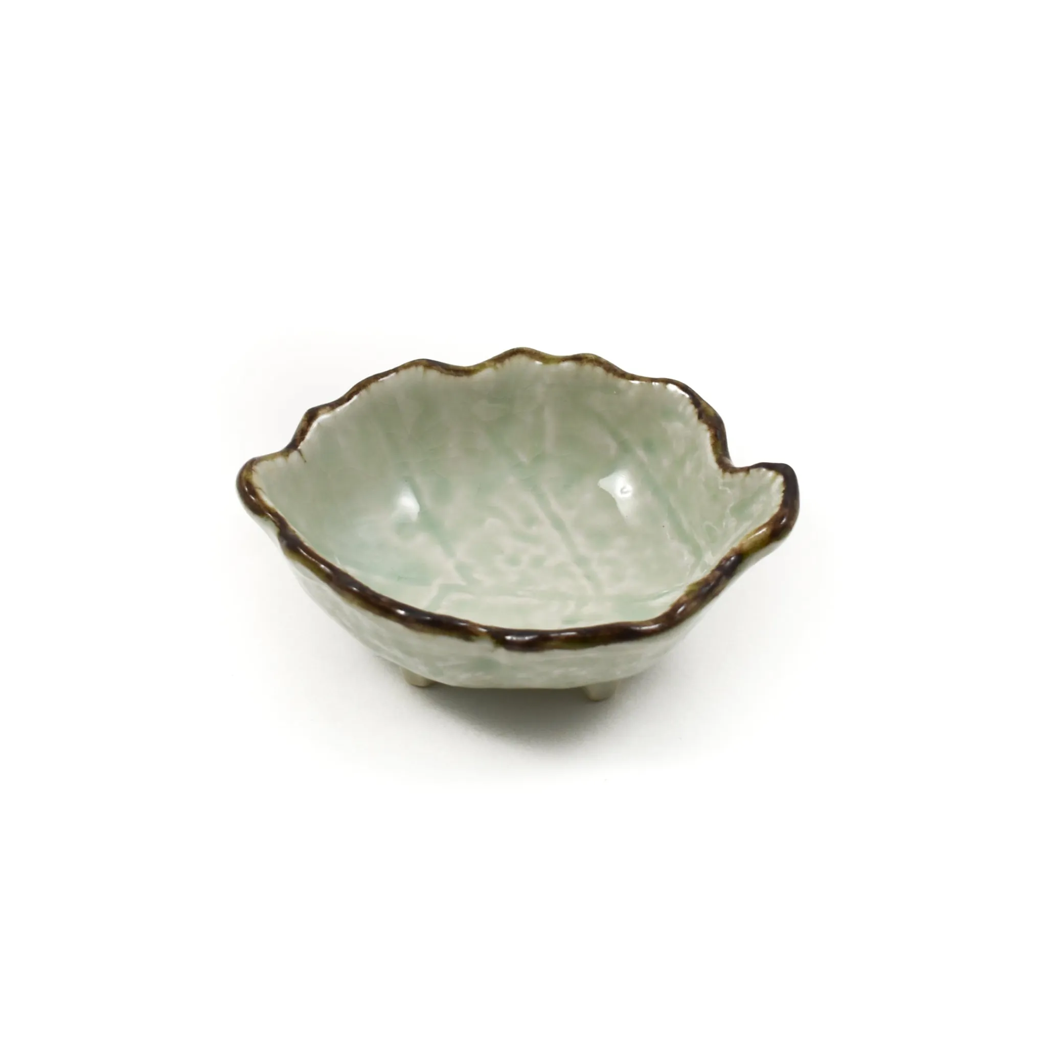 New Cream & Pale Green Leaf Dish, 9.8cm Tableware Brands|Japanese Ingredients