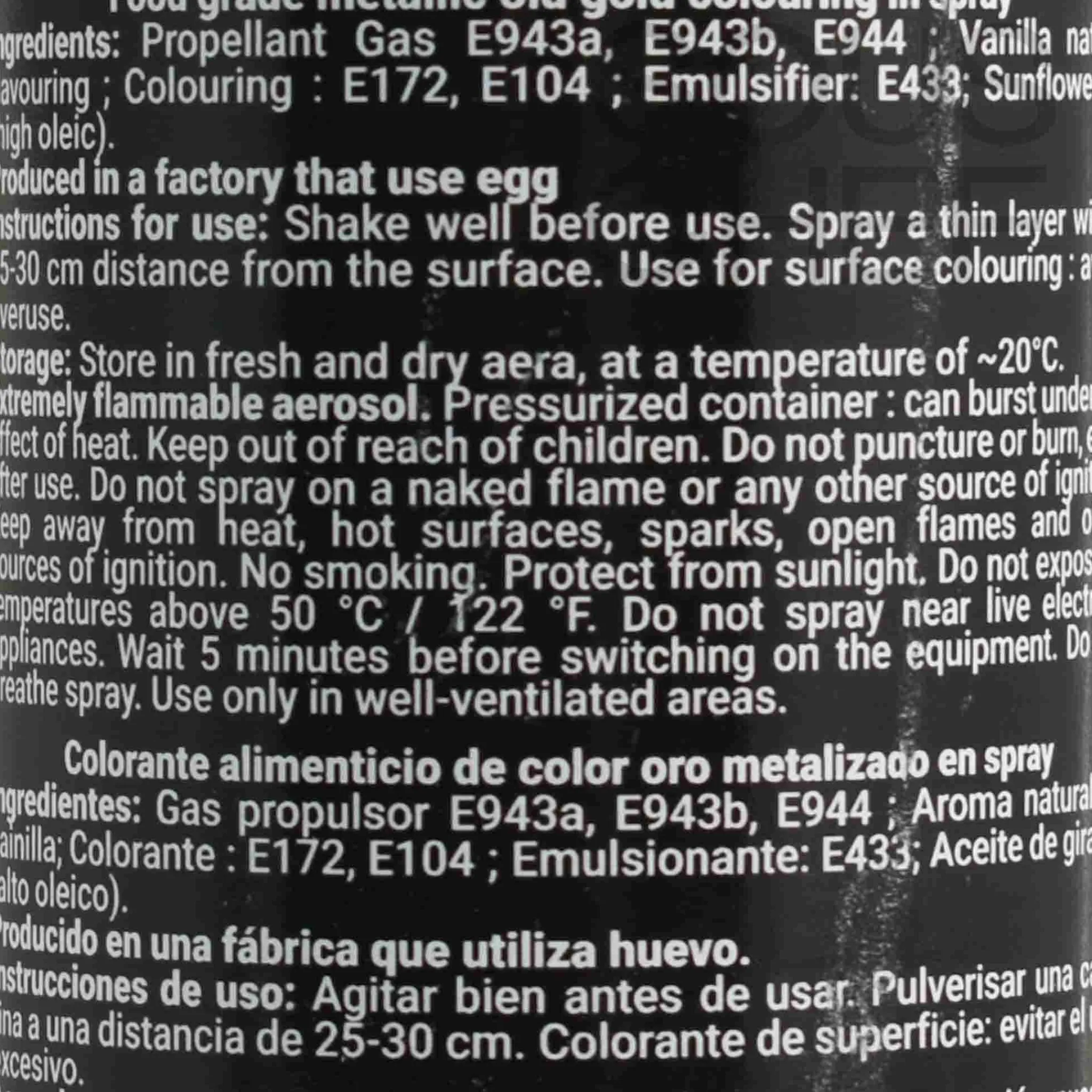 New Metallic Gold Spray, 300ml Ingredients Brands|Baking Ingredients