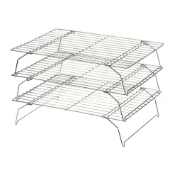 New Set of 3 Stackable Cooling Racks, 34x25cm Baking Supplies & Equipment