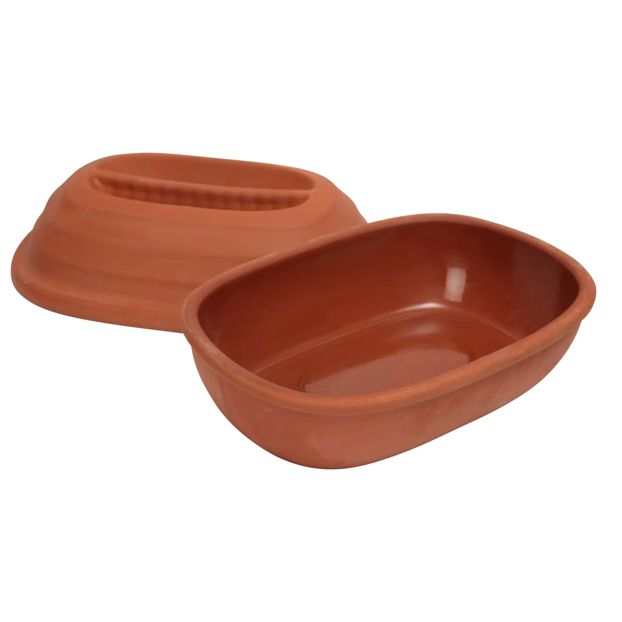 Hot Terracotta Chicken Roaster with Lid, 21x30cm Pots & Pans