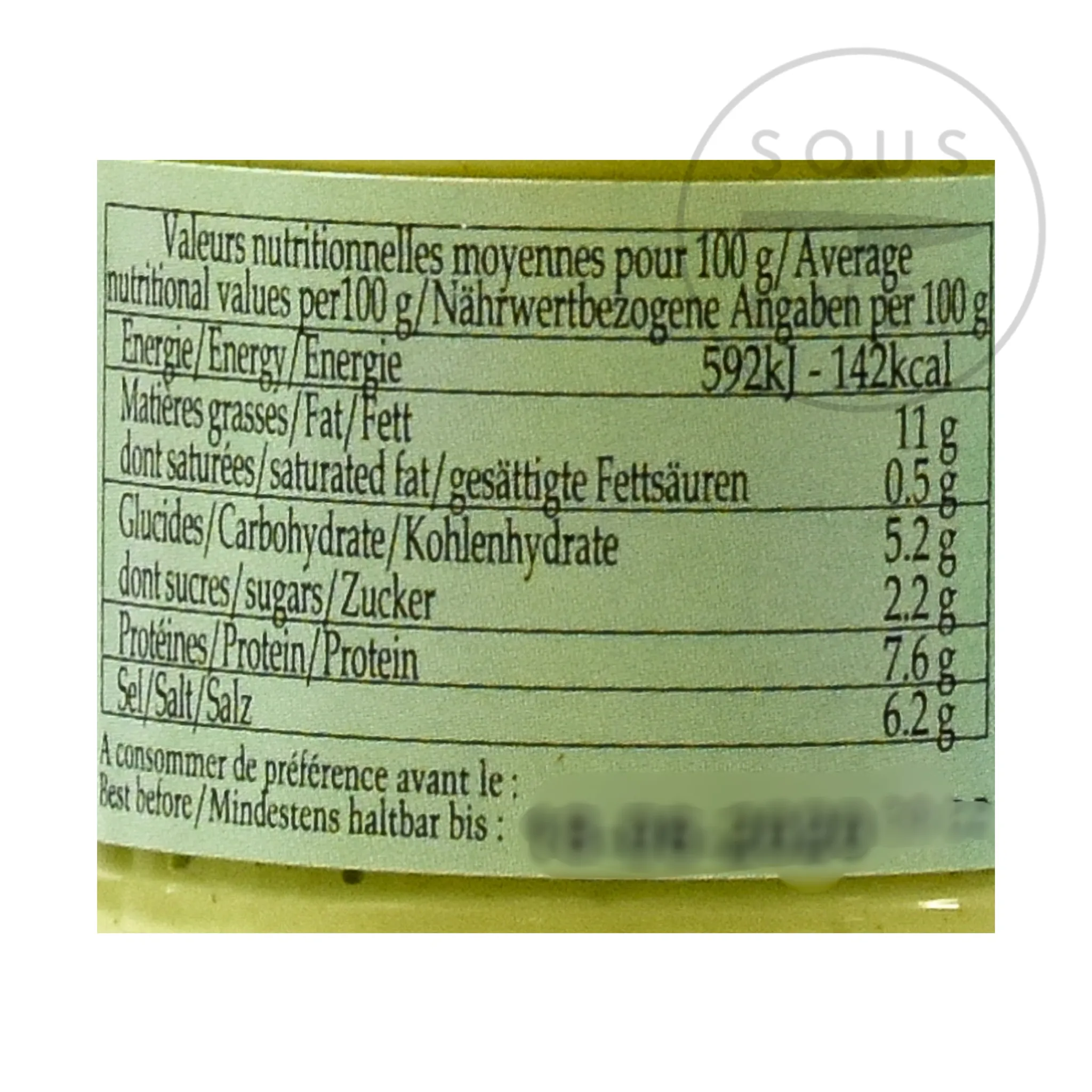 Best Dijon Mustard With Tarragon, 105g Ingredients Brands|French Ingredients