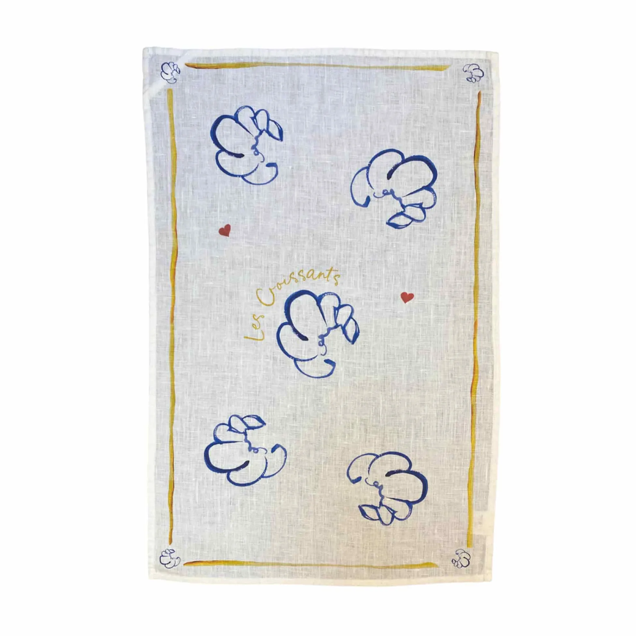 New Croissants Linen Tea Towel Table Setting|Kitchen Textiles & Clothing