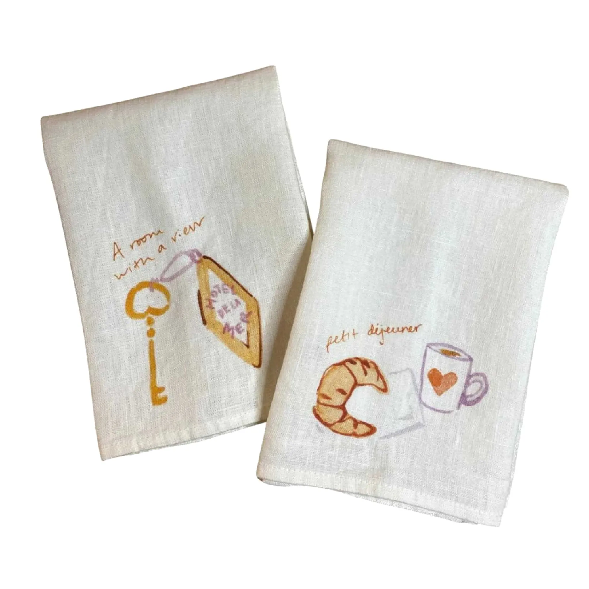 Discount Set of 2 Petit Dejeuner Linen Napkins Table Setting|Kitchen Textiles & Clothing