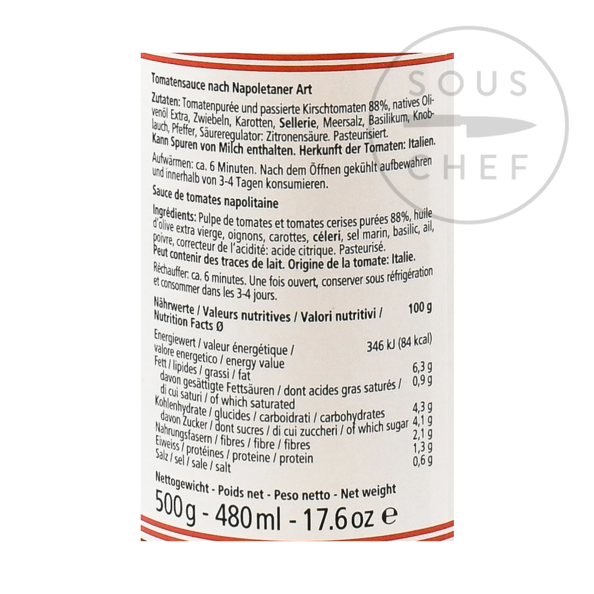 New Napoletana Sauce, 500g Italian Ingredients|Vegetables