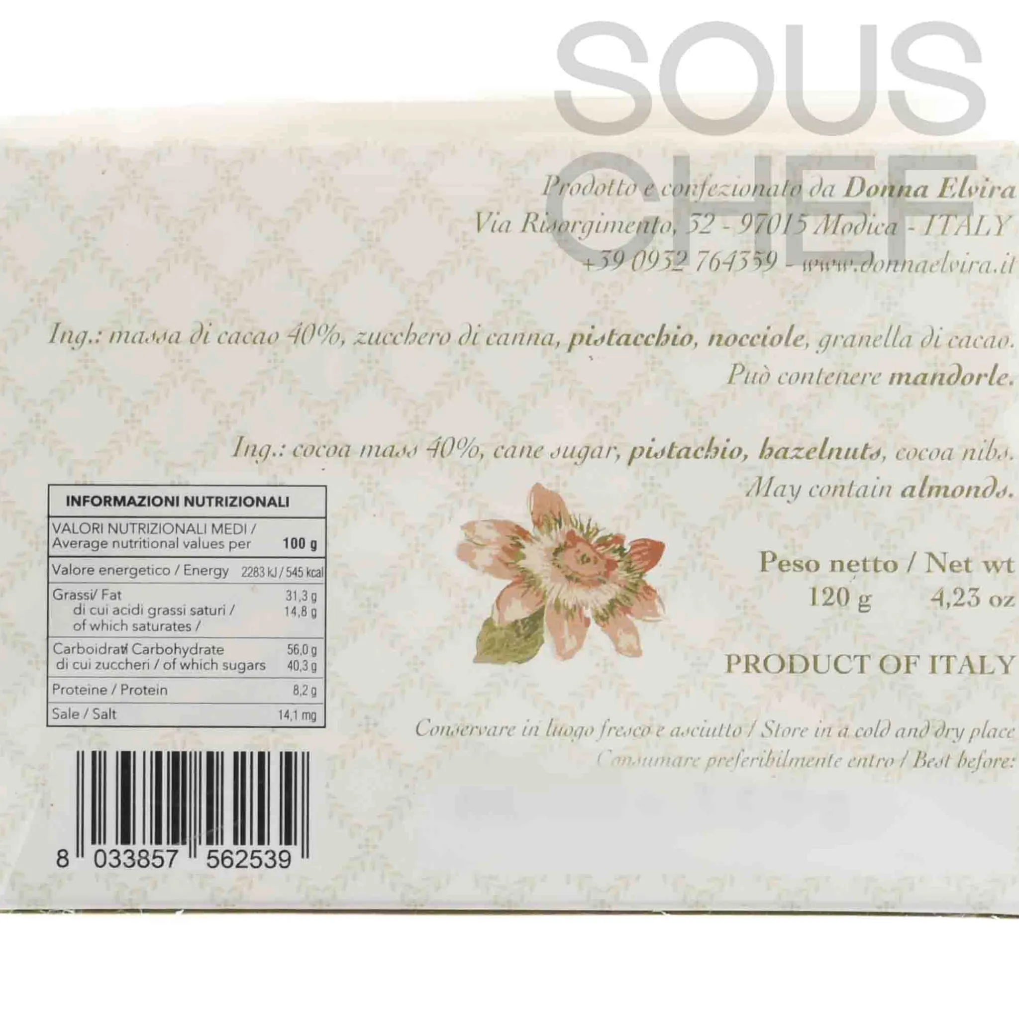 12 Chocolate Cubes Gift Box, 120g Ingredients Brands|Italian Ingredients