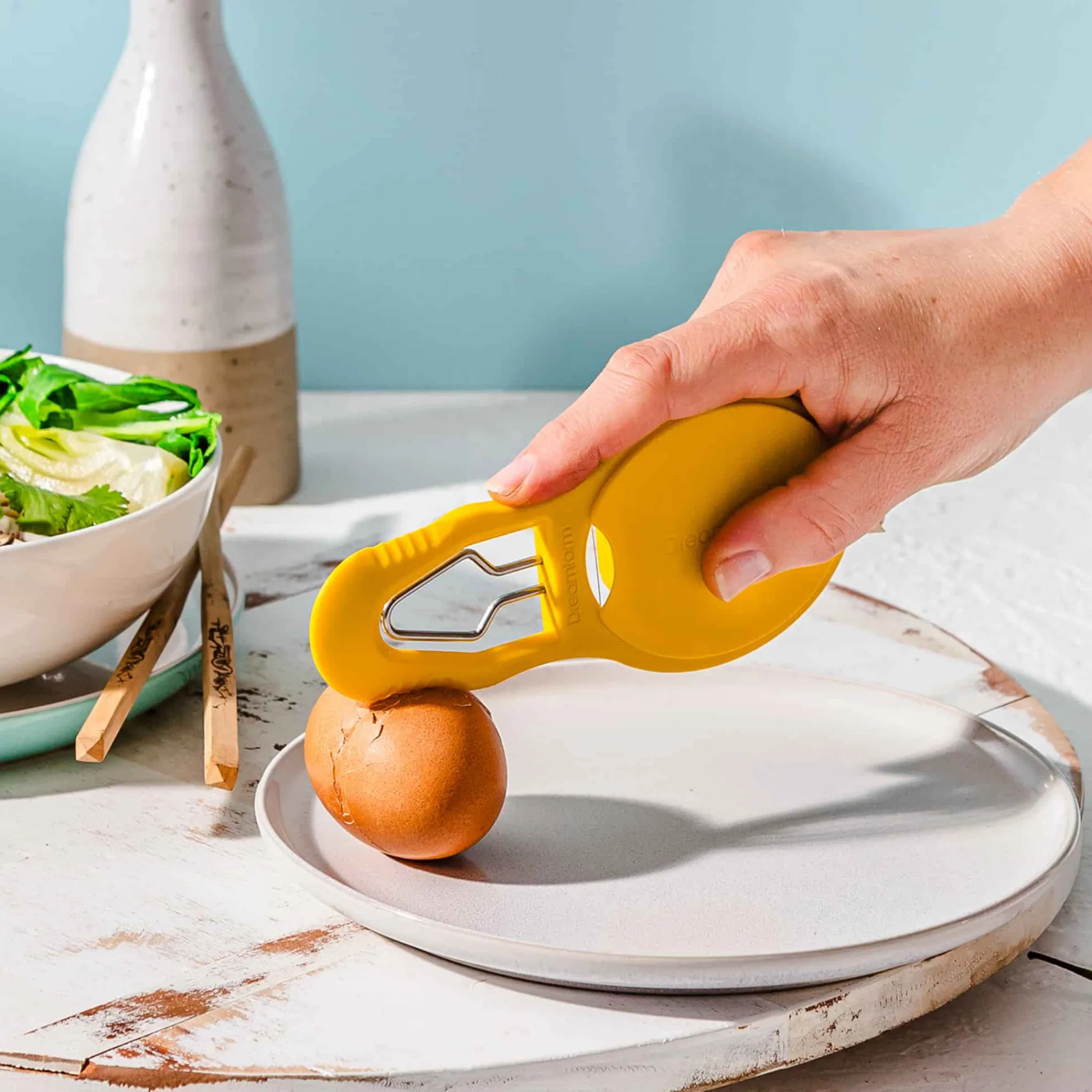 Yellow Eggler Egg Peeler and Slicer Kitchen Tools & Utensils
