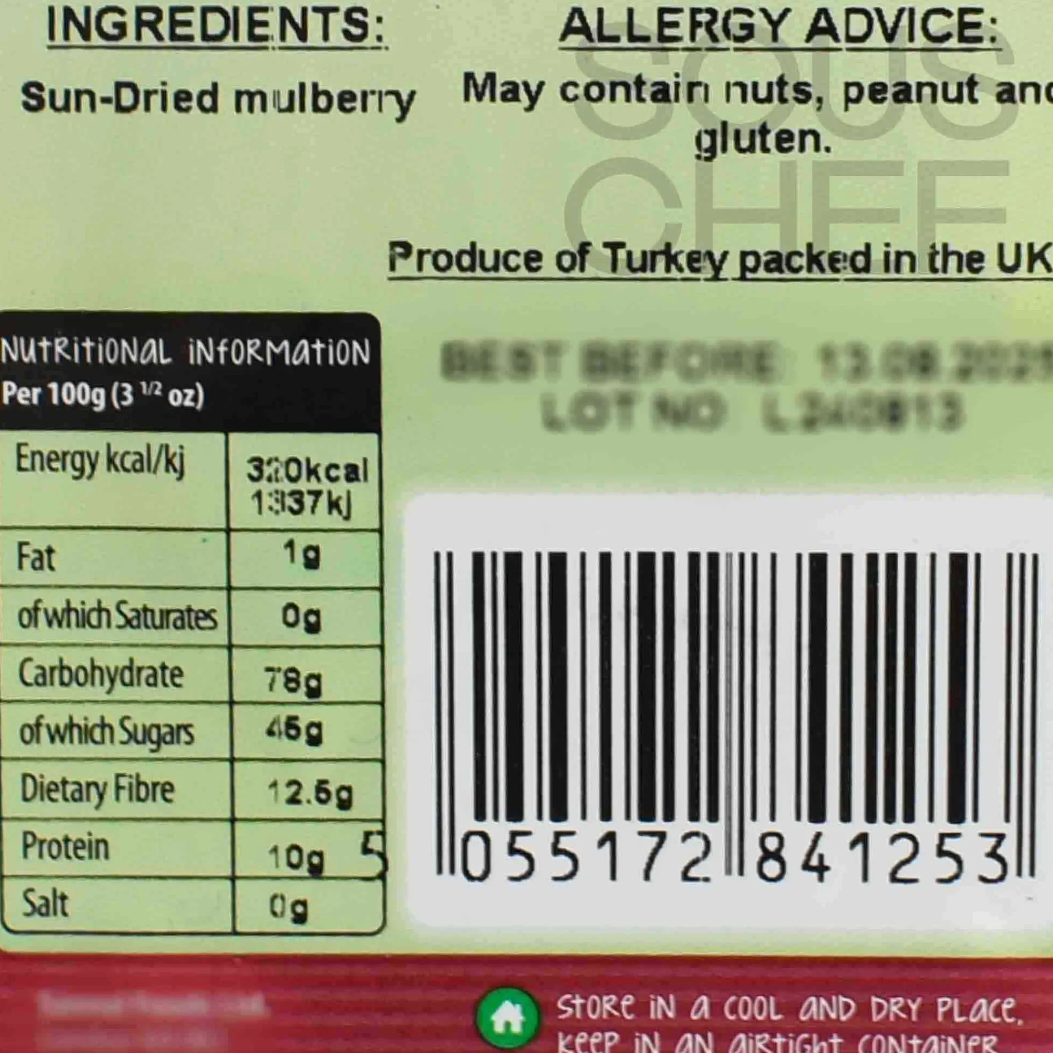 Outlet Dried Mulberry, 130g Ingredients Brands|Baking Ingredients