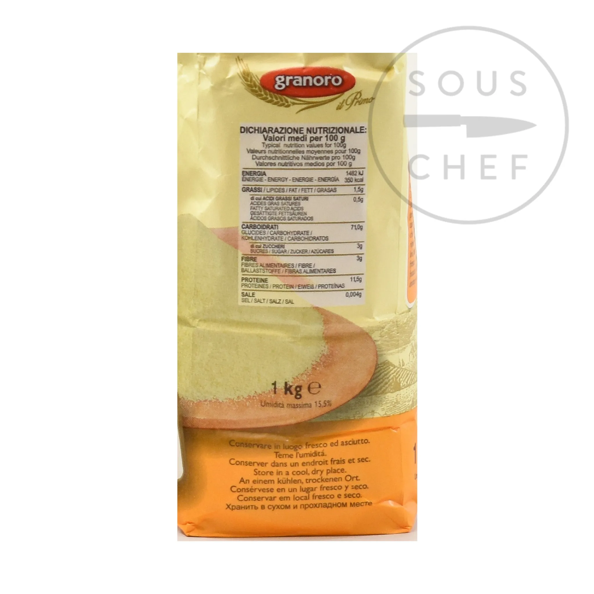 Hot Durum Semolina 'Rimacinata' - Fine Ground Wheat Flour, 1kg Italian Ingredients|Baking Ingredients