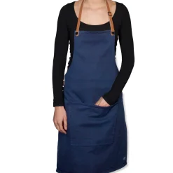 Online Canvas BBQ Apron in Dark Blue Kitchen Textiles & Clothing