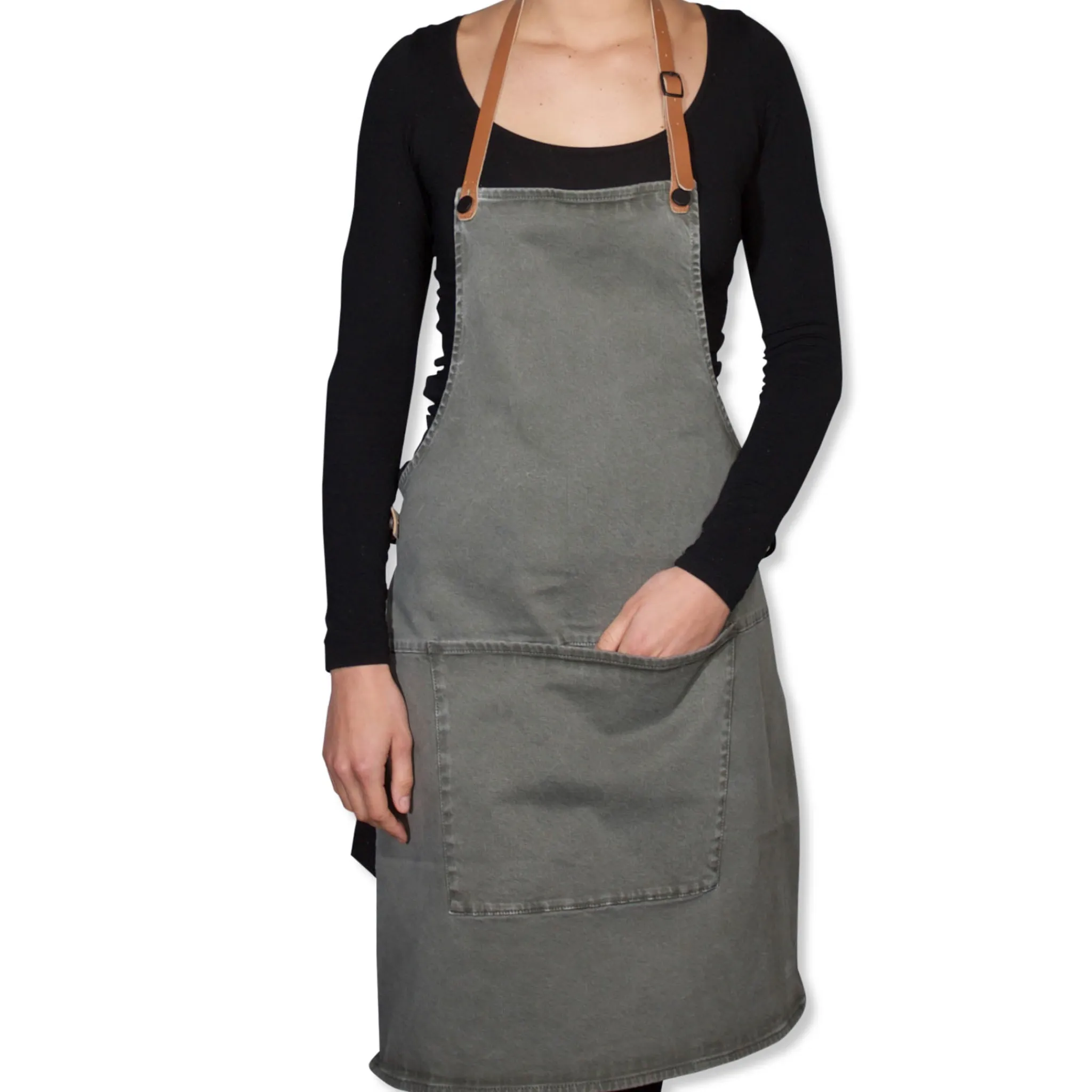 Online Canvas BBQ Apron in Grey-Green Kitchen Textiles & Clothing