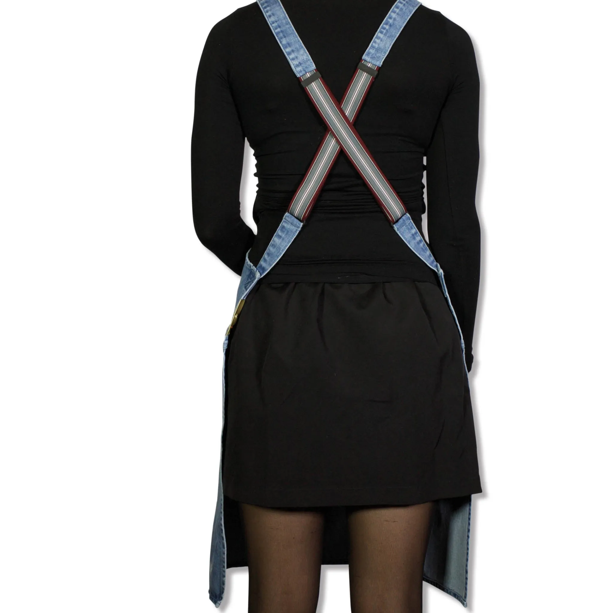 Clearance Denim Suspender Apron in Blue Kitchen Textiles & Clothing