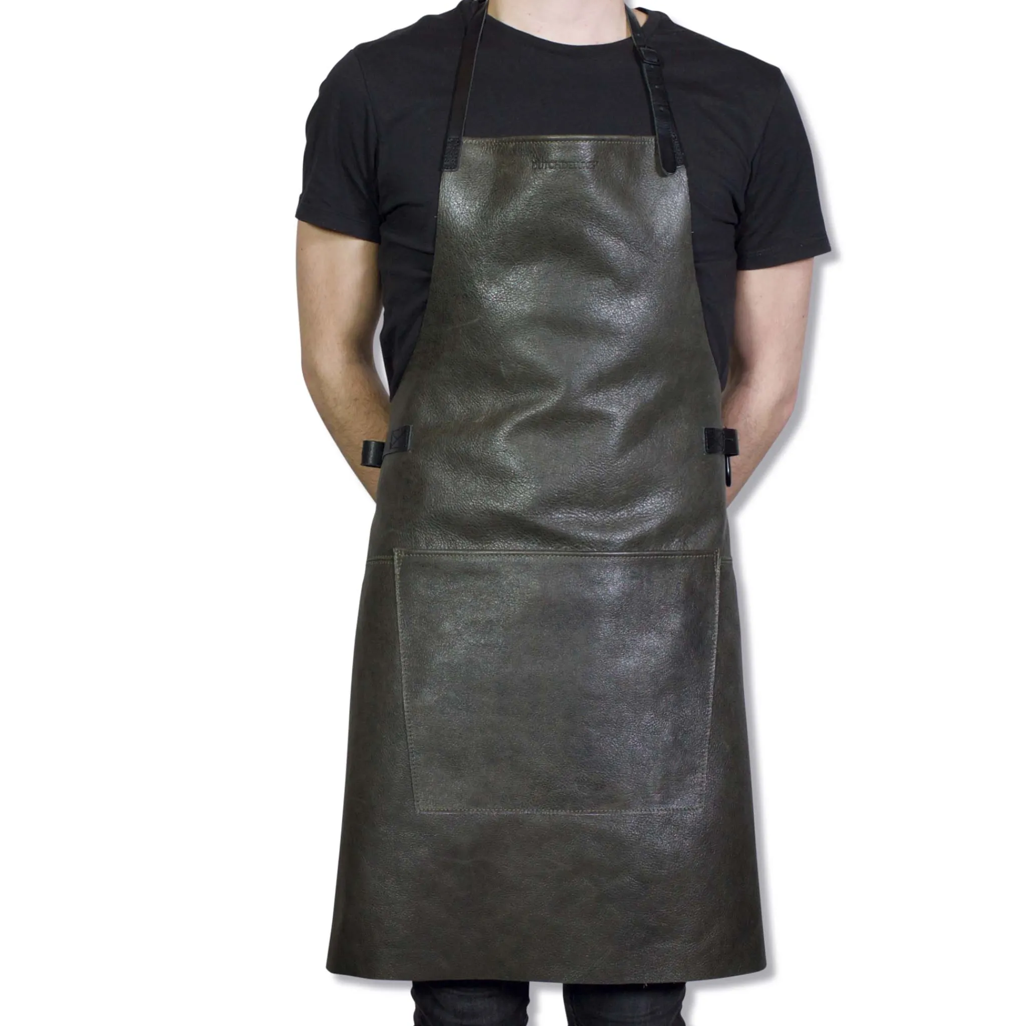 Leather BBQ Apron in Vintage Grey Kitchen Textiles & Clothing