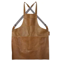 New Leather Suspender Apron in Vintage Camel Kitchen Textiles & Clothing