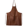 New Leather Zipper Apron in Classic Brown Kitchen Textiles & Clothing