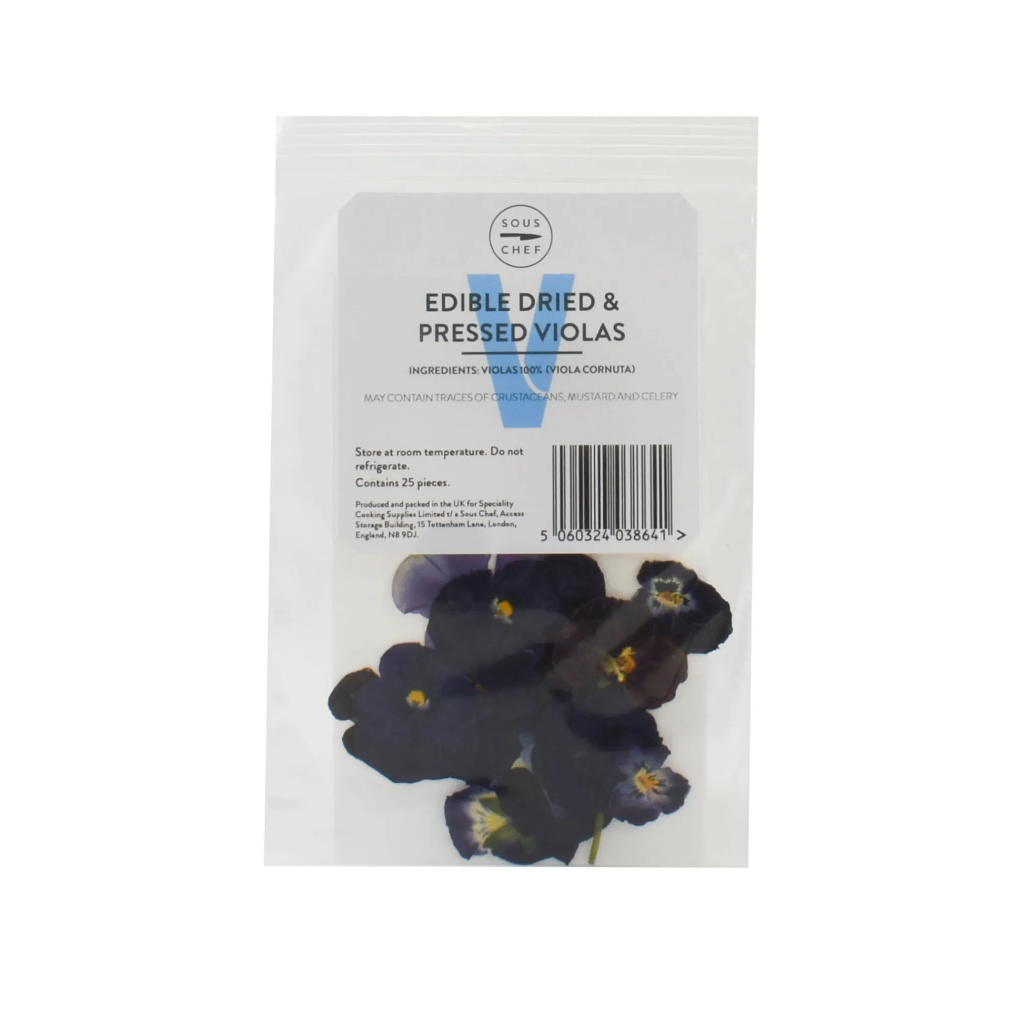Edible Dried & Pressed Violas, 25 pieces Ingredients Brands|Baking Ingredients
