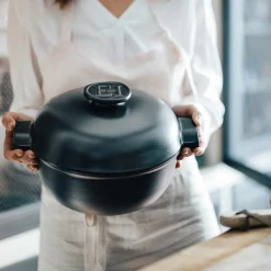 New Delight Black Ceramic Induction Cocotte, 27cm French Ingredients|Pots & Pans