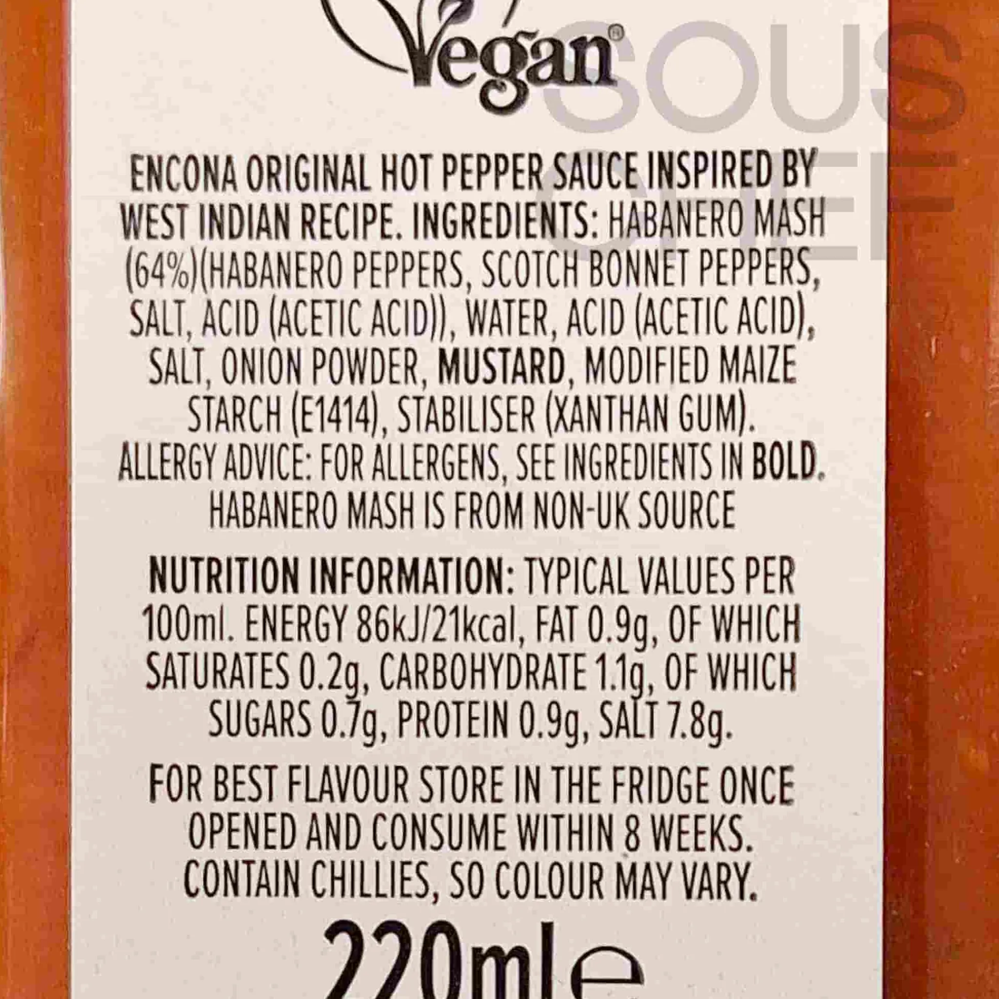Online Original Hot Pepper Sauce, 220ml Ingredients Brands|Caribbean Ingredients