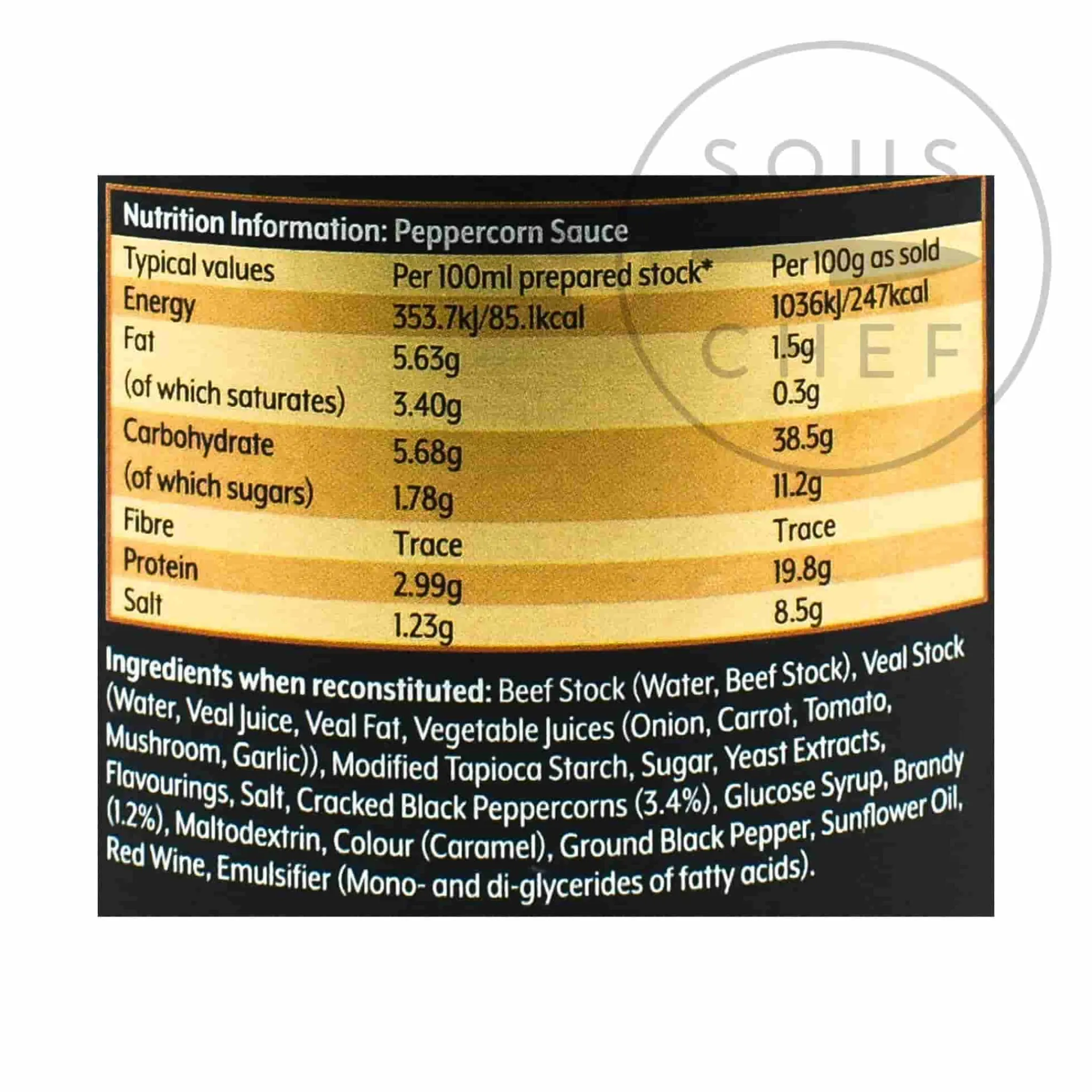 Clearance Peppercorn Sauce Base, 800g Ingredients Brands|Made In The Uk