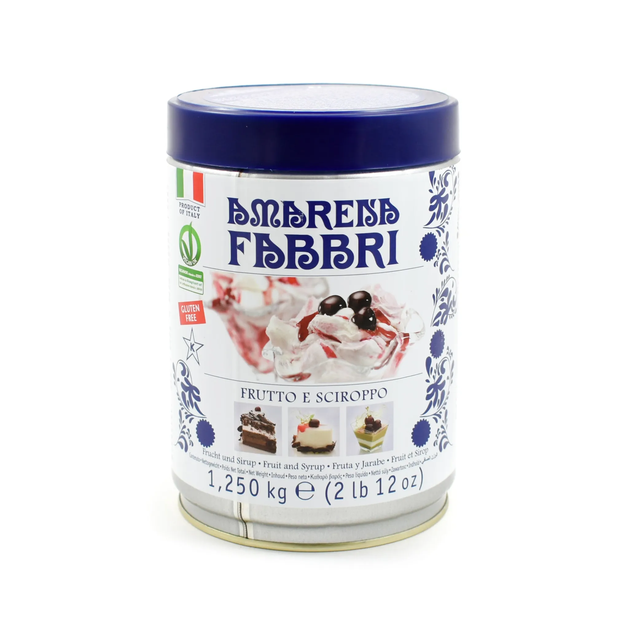 New Amarena Cherries in Syrup, 1.25kg Italian Ingredients|Jam, Honey & Spreads