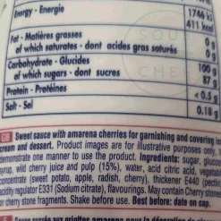 Hot Amarena Cherry Topping, 225g Italian Ingredients|Sauces & Condiments