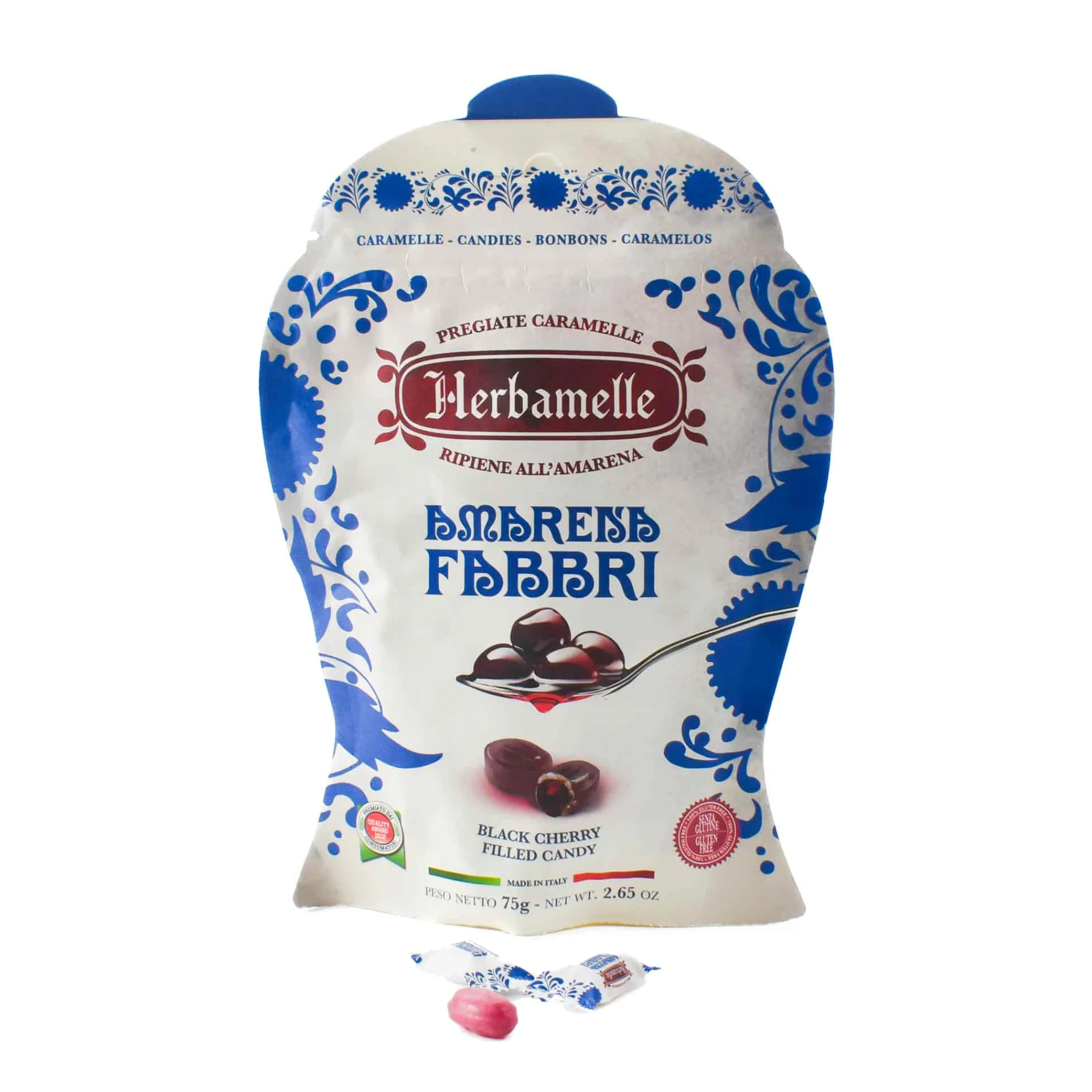 Herbamelle Amarena Cherry Sweets, 75g Italian Ingredients|Chocolate & Sweets