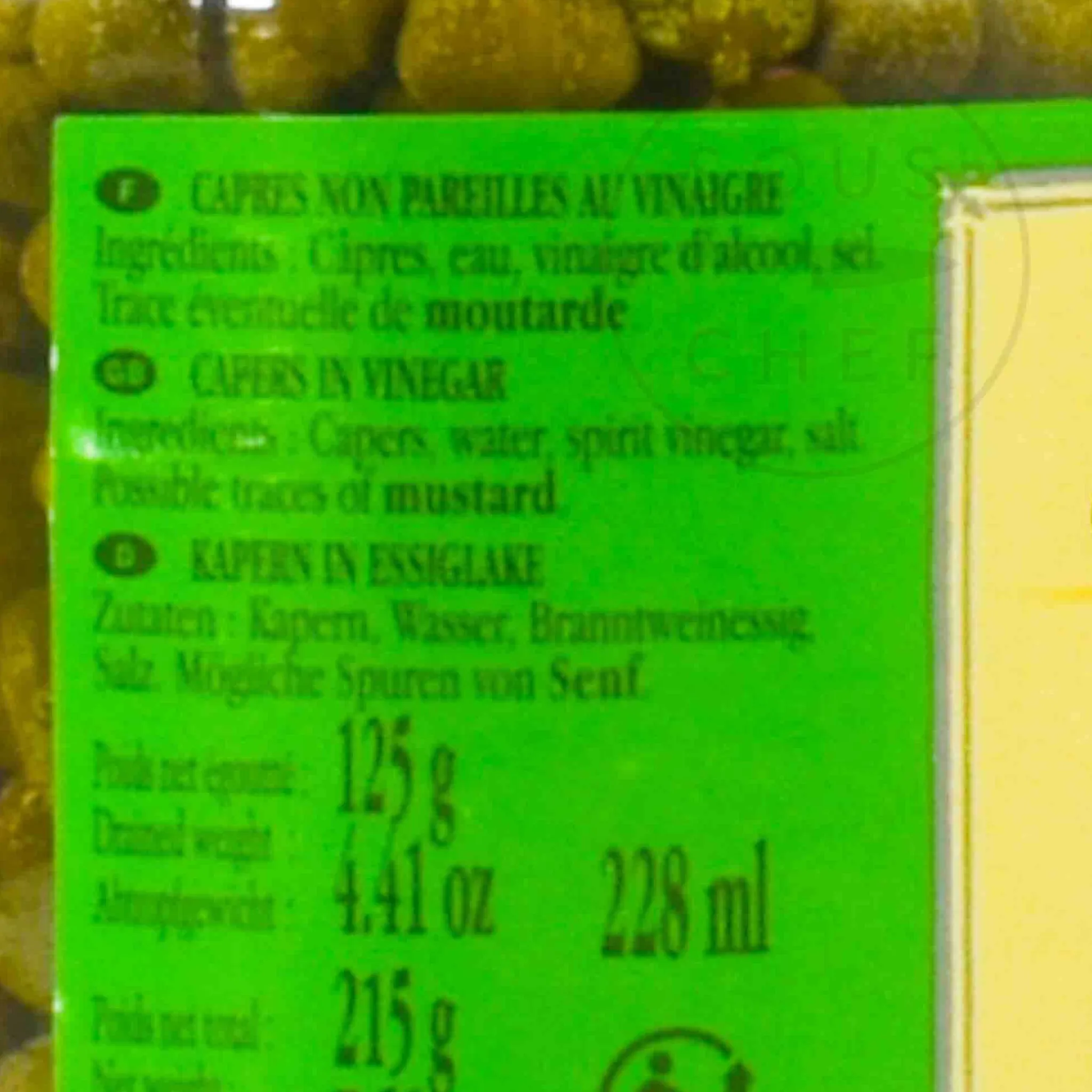 Outlet Capers, 125g Ingredients Brands|French Ingredients