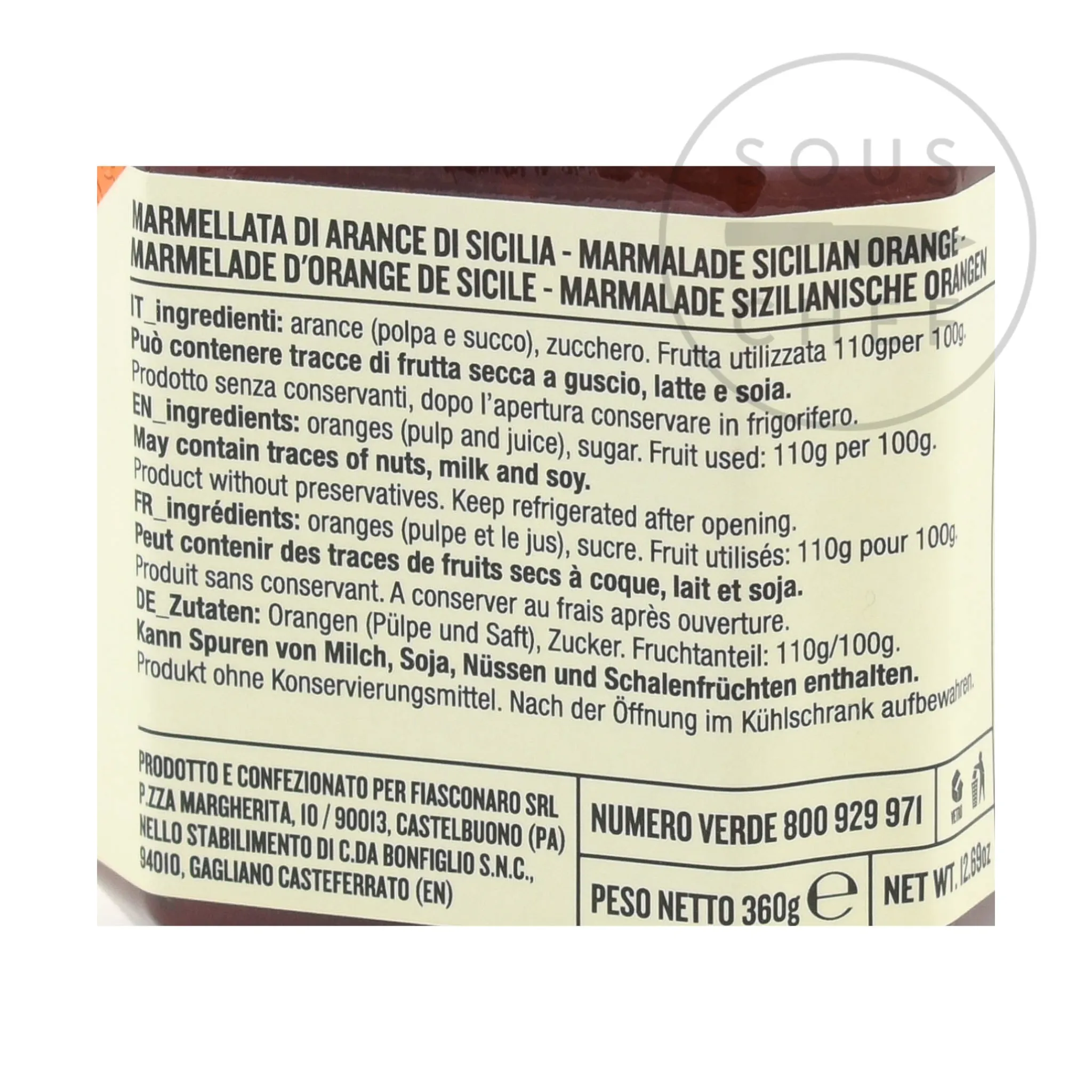 New Orange Marmalade, 360g Italian Ingredients|Jam, Honey & Spreads