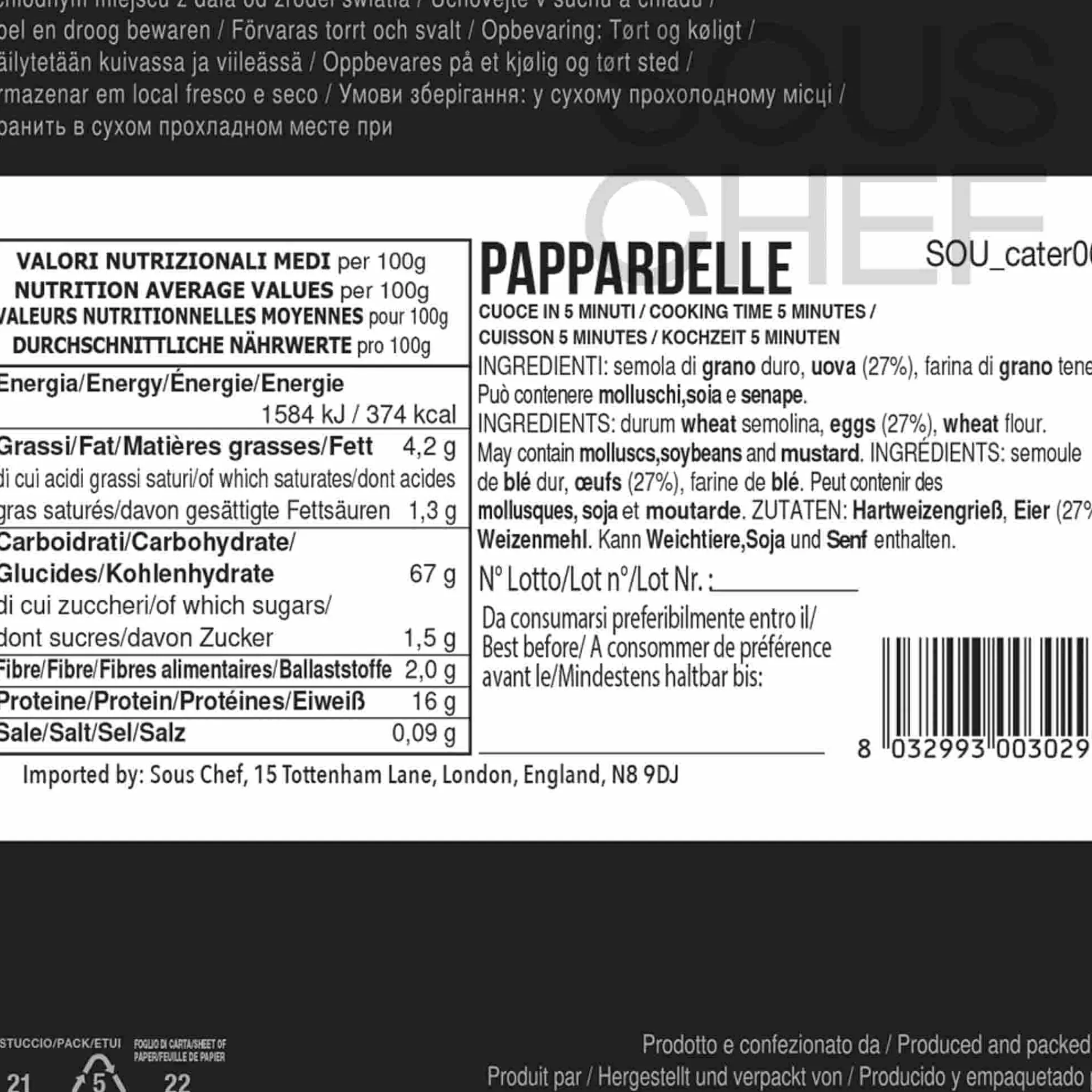 Sale Pappardelle Pasta, 500g Ingredients Brands|Italian Ingredients