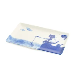 Outlet Fishing Cat Sushi Plate, 23.5cm Plates|Japanese Tableware