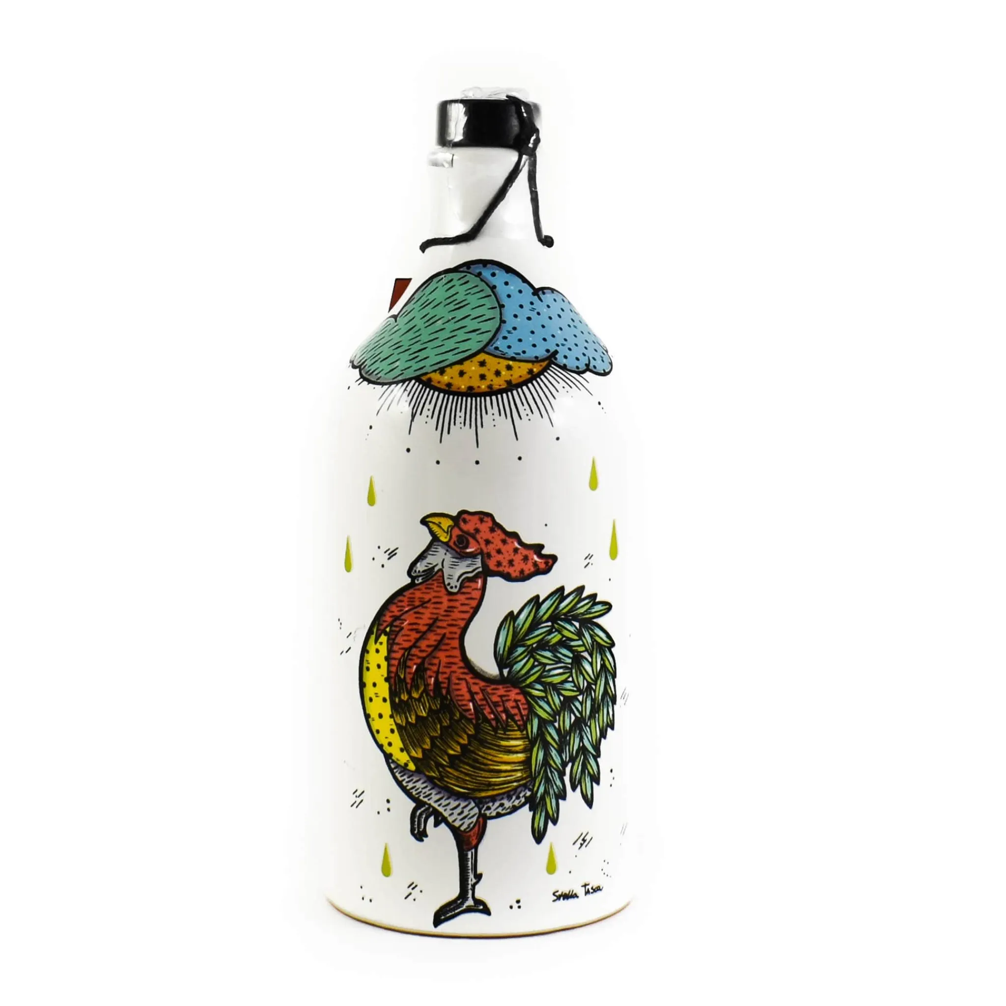 Online Intense Fruity Extra Virgin Olive Oil in Rooster Terracotta Bottle, 500ml Ingredients Brands|Italian Ingredients