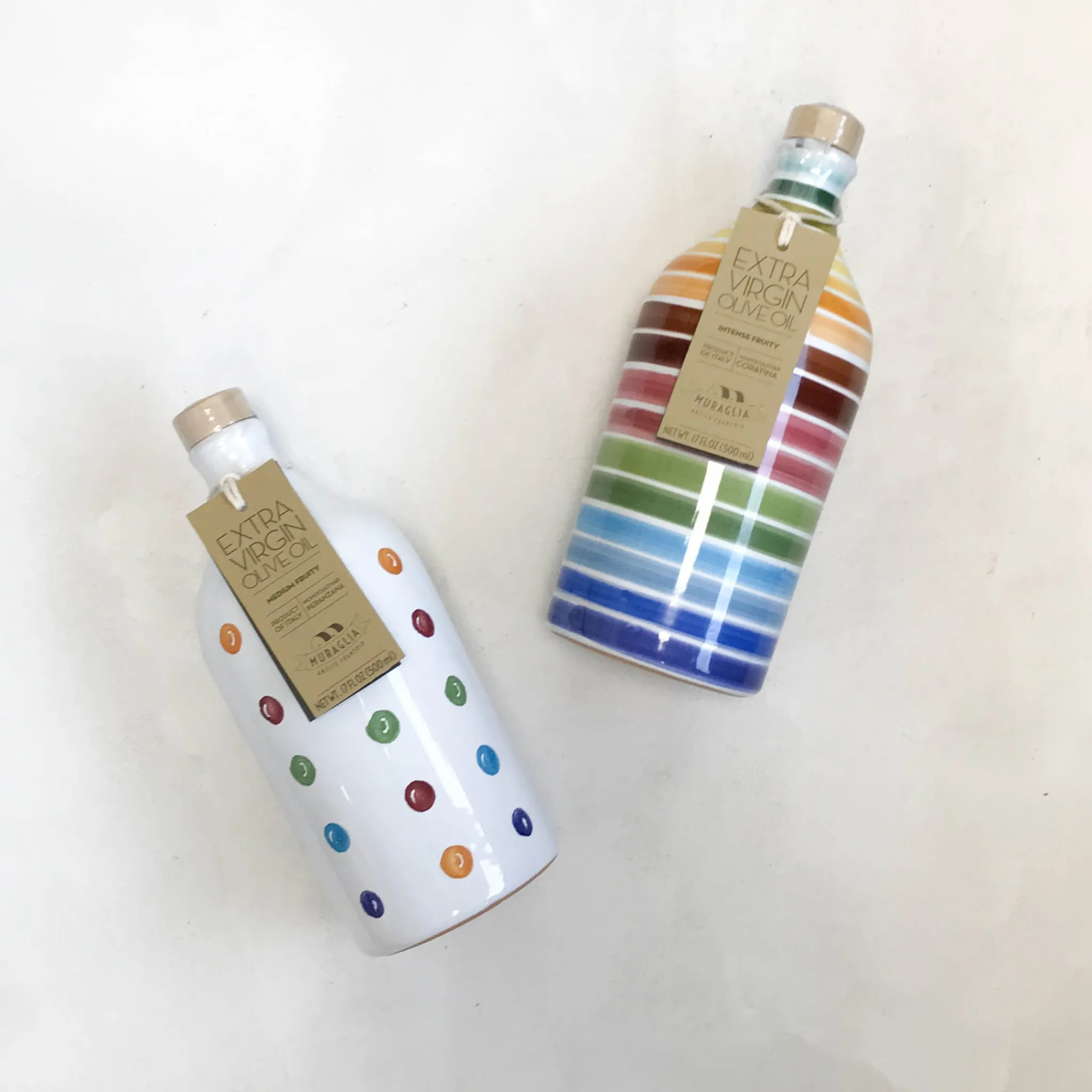 Hot Medium Fruity Extra Virgin Olive Oil in Polka Dot Terracotta Bottle, 500ml Ingredients Brands|Italian Ingredients