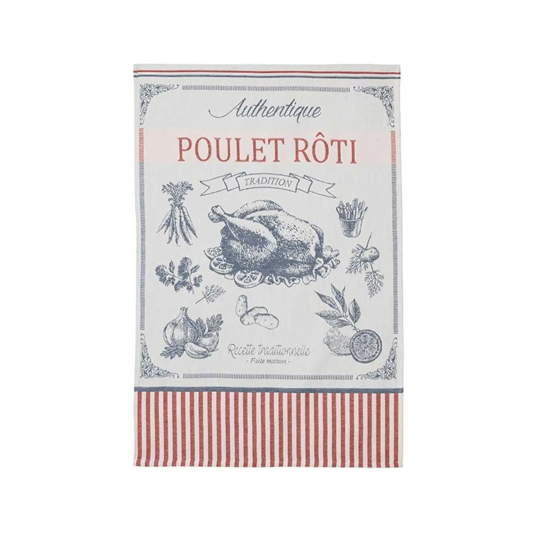 Hot French Tea Towel - Poulet Roti French Ingredients|Kitchen Textiles & Clothing