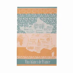 Hot French Tea Towel - Vins Blancs de France French Ingredients|Kitchen Textiles & Clothing