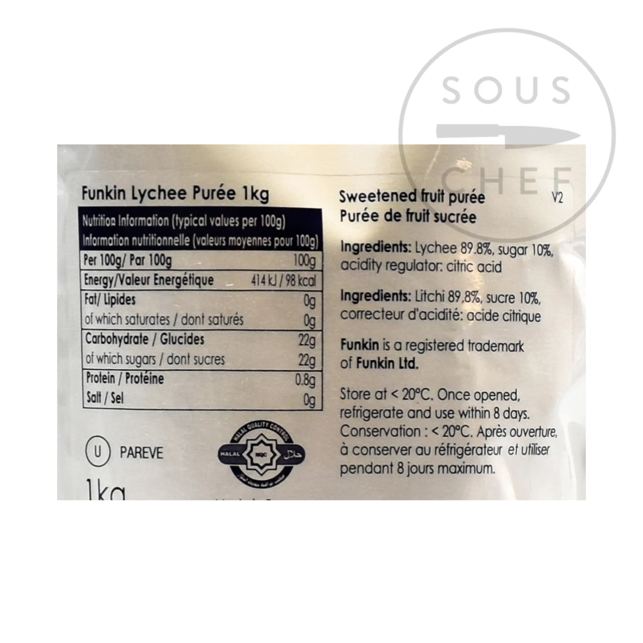 Clearance Lychee Puree, 1kg Ingredients Brands|Drinks