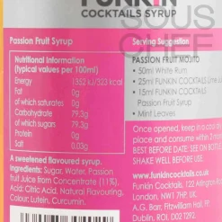 Passion Fruit Syrup, 700ml Ingredients Brands|Drinks
