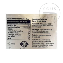 Clearance White Peach Puree, 1kg Drinks|Ingredients Brands