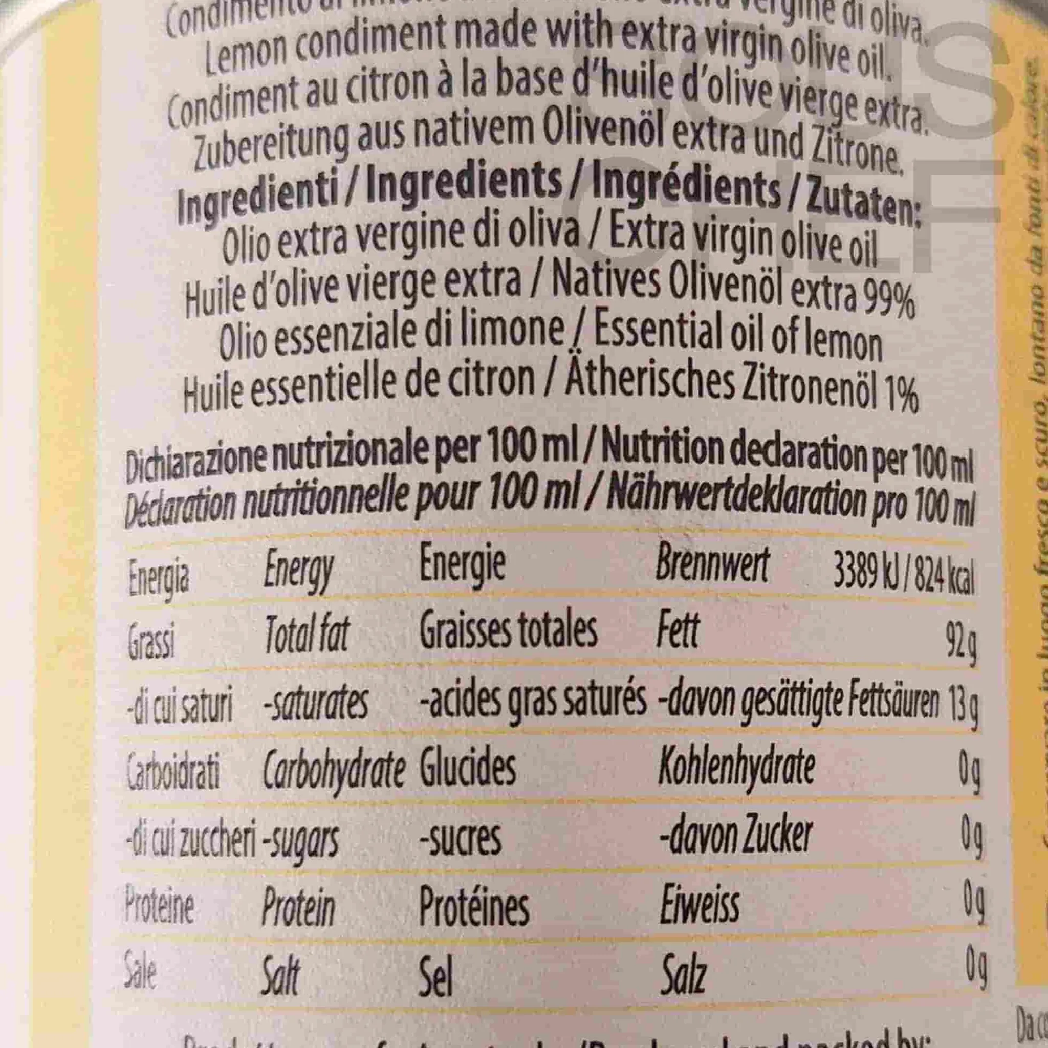 Discount Puglian Lemon Extra Virgin Olive Oil, 100ml Italian Ingredients|Oil, Vinegar & Dressings