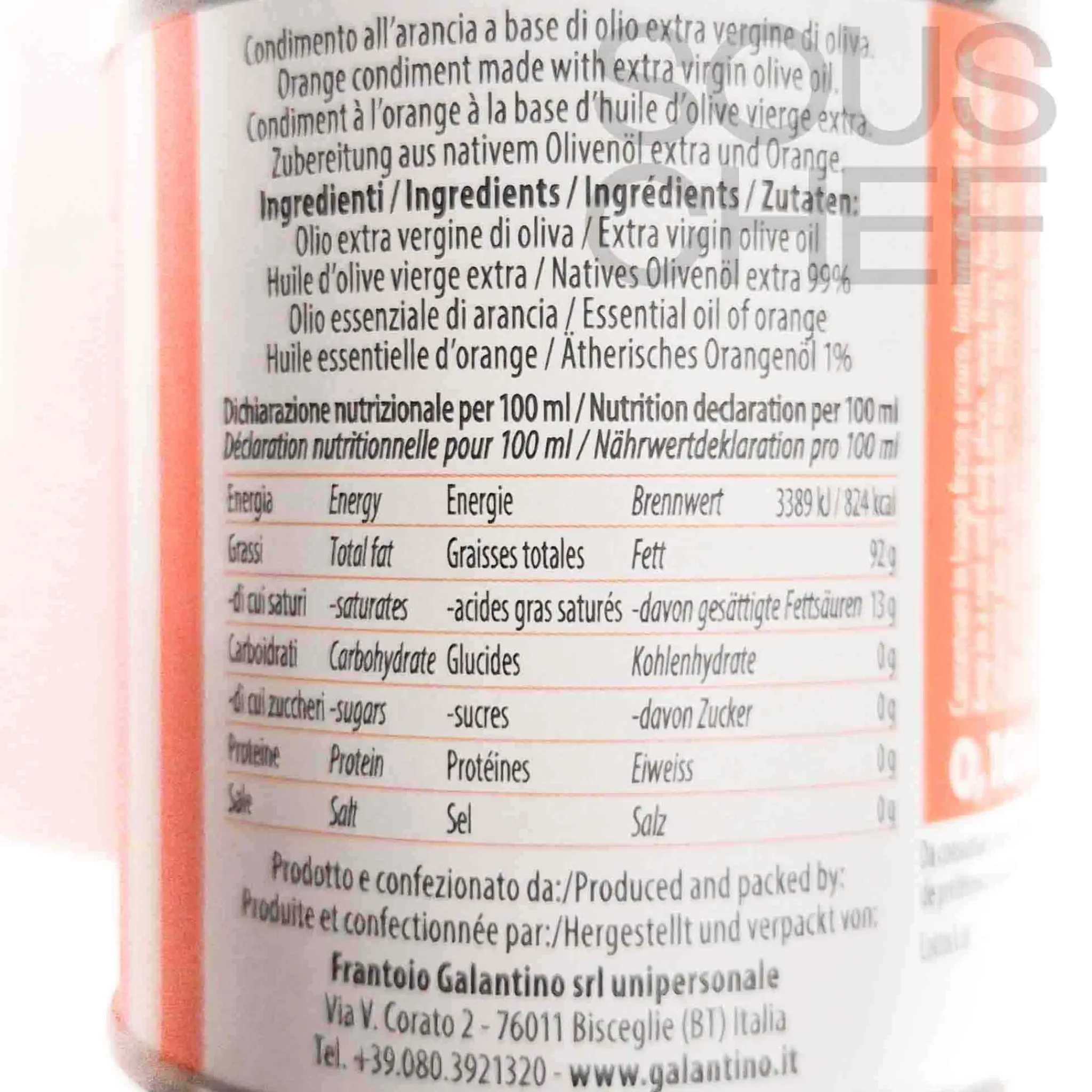Puglian Orange Extra Virgin Olive Oil, 100ml Ingredients Brands|Italian Ingredients