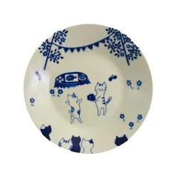 Hot Garden Cat Japanese Round Plate, 24cm Plates|Japanese Tableware