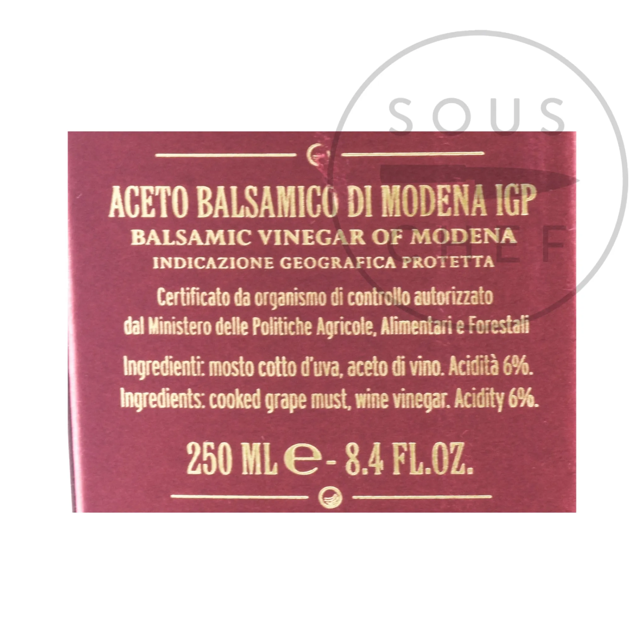 Giusti 3 Gold Medal Balsamic Vinegar 12 Year Aged, 250ml Italian Ingredients|Oil, Vinegar & Dressings