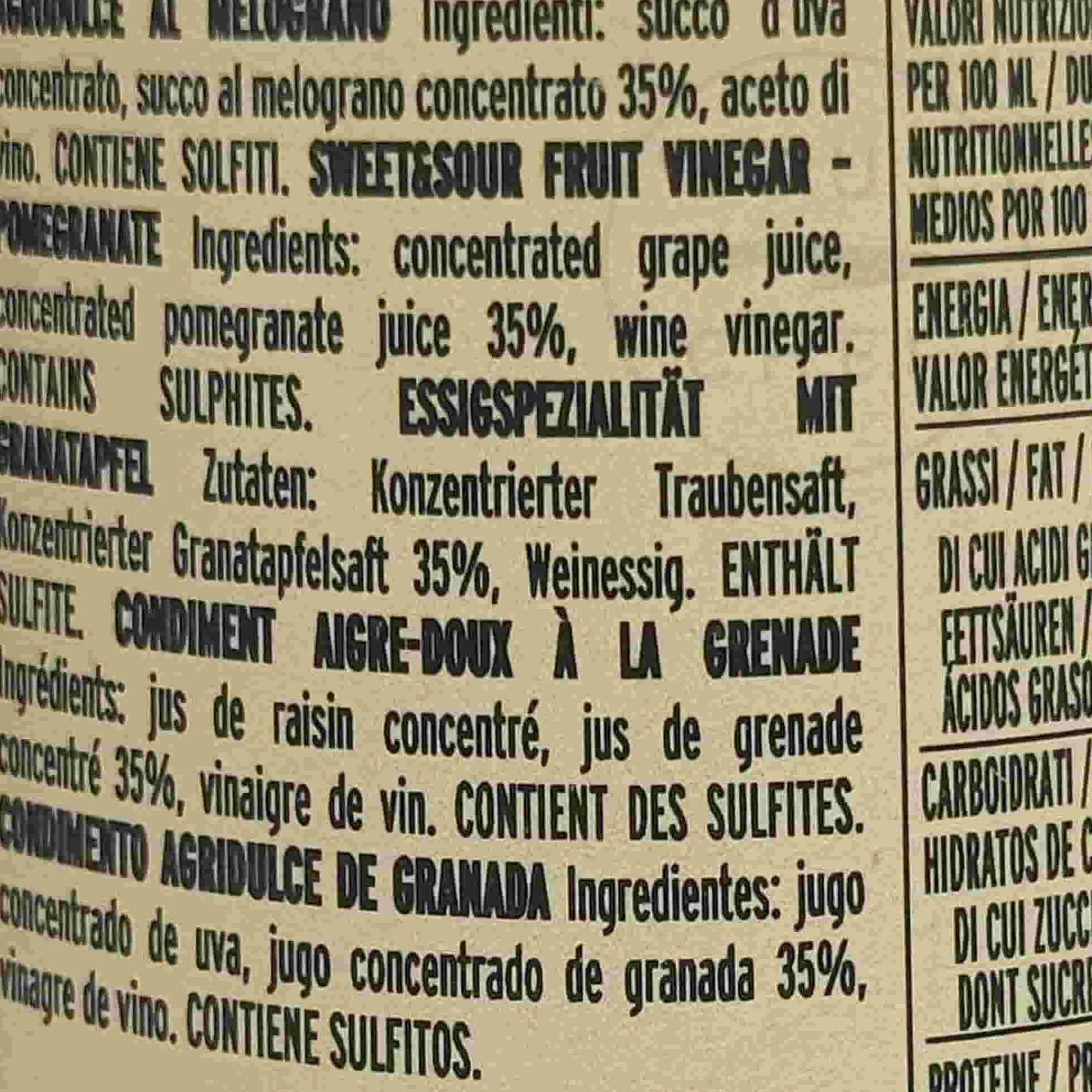New Giusti Sweet and Sour Pomegranate Condiment, 250ml Ingredients Brands|Italian Ingredients